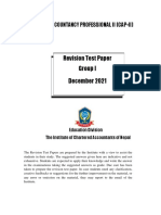 Chartered Accountancy Professional Ii (Cap-Ii) : Revision Test Paper Group I December 2021