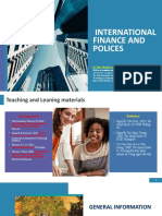 International Finance and Polices: Dr. Bui Thanh Long