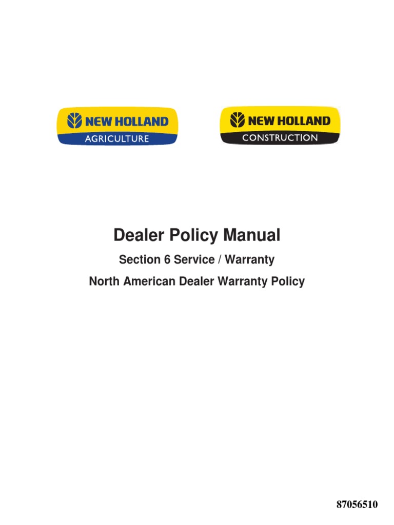 Dealer Policy Manual Section 6 Service / Warranty North American