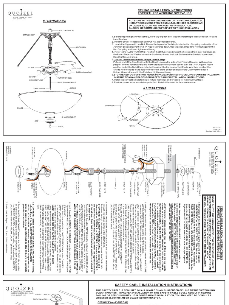 Ceiling Fixture Installation Guide | PDF