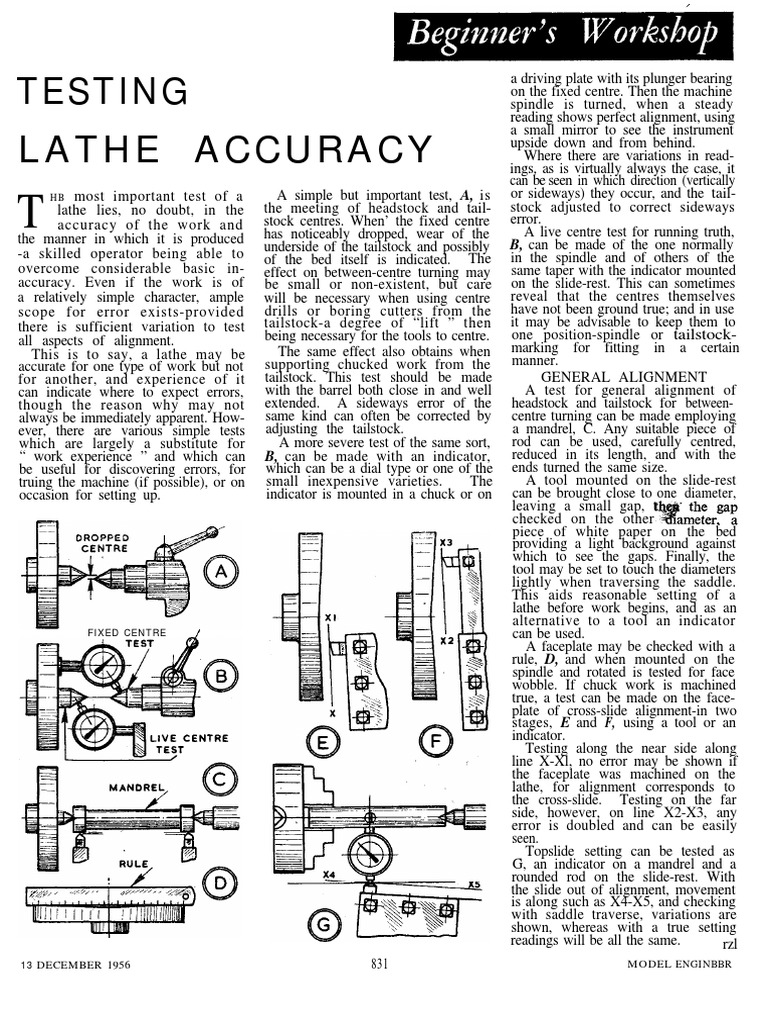 2899-Testing Lathe Accuracy | PDF | Metalworking | Equipment