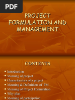 Project Formulation and Management