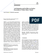 The Volume Loss: Real Estimation and Its Effect On Surface Settlements Due To Excavation of Tabriz Metro Tunnel