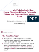 (Word Version - Full Paper) - Inequality in Non-Formal Education Participation: Different Patterns in Old and New European Union Member States