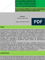 Gestão das finanças públicas na UEM com e-SISTAFE