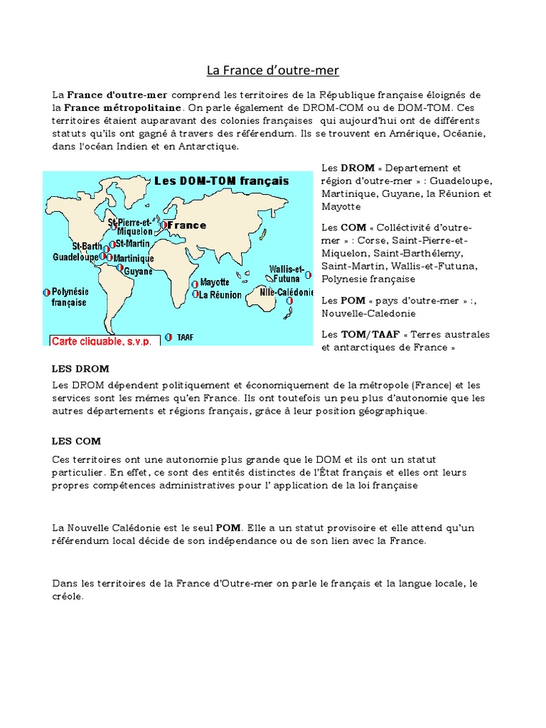 Territoires français d'outre-mer | PDF