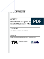 TIA Document: Ofstp-7 Measurement of Optical Power Loss of Installed Single-Mode Fiber Cable Plant TIA-526-7