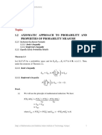 Probability Topics: 1.2 Axiomatic Approach To Probability and Properties of Probability Measure