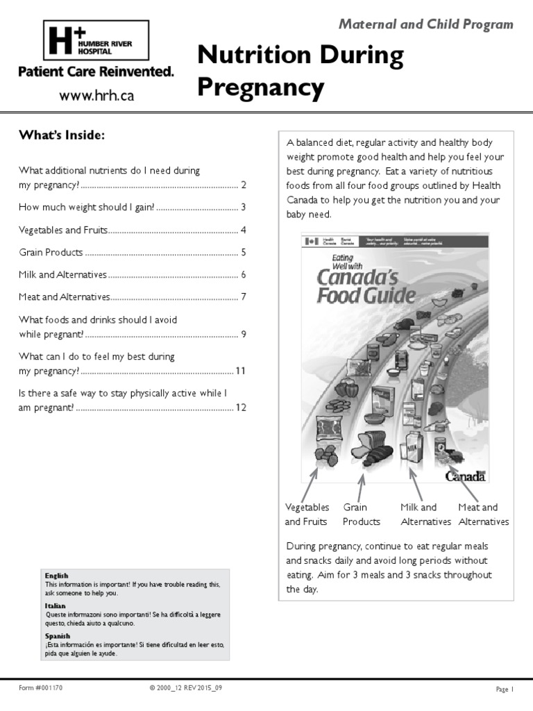 Nutrition During Pregnancy | PDF | Vegetables | Tuna