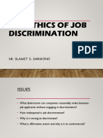 The Ethics of Job Discrimination: Dr. Slamet S. Sarwono