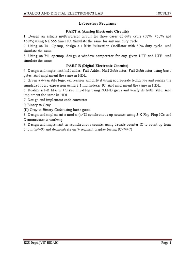 Ade Lab | PDF | Computer Science | Electronic Engineering