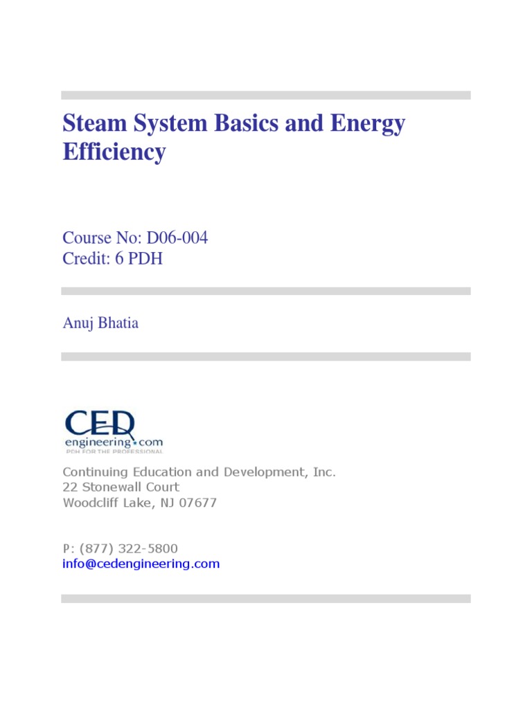 Steam System Basics and Energy Efficiency PDF Boiler Steam