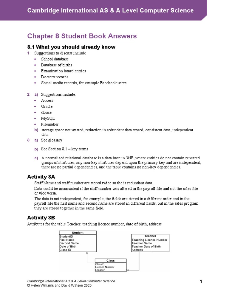 Chapter 8 SB Answers | PDF | Databases | Access Control