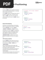 Learn CSS - Display and Positioning Cheatsheet - Codecademy