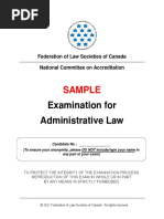 Examination For Administrative Law: Sample