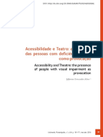 Vista Do Acessibilidade e Teatro_ a Presença Das Pessoas Com Deficiência Visual Como Provocação