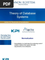 Theory of Database Systems: Lecture 10. The Process of Normalization I