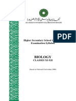 Biology: Higher Secondary School Certificate Examination Syllabus