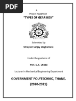 "Types of Gear Box": Government Polytechnic, Thane. (2020-2021)