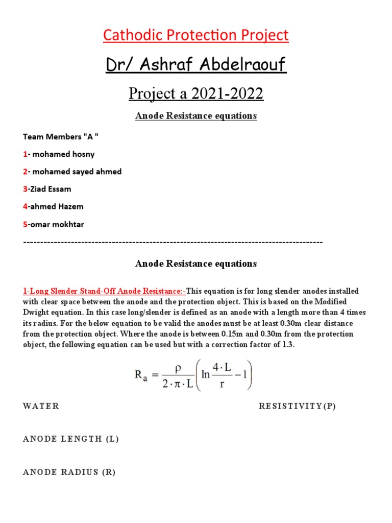 Anode Resistance Calculations Guide | PDF | Electrical Resistance And ...