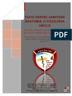 Teste Pentru Admitere Anatomia Şi Fiziologia Omului