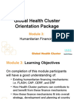 Global Health Cluster Orientation Package: Humanitarian Financing