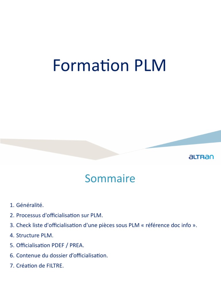 Formation PLM : Gestion Cycle de Vie | PDF | Cycle de vie d'un produit ...