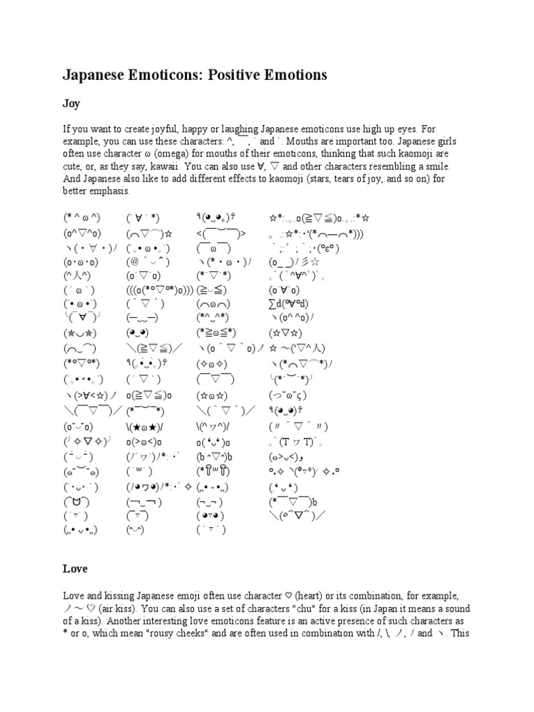 Emoji - Japanese Emoticons | PDF