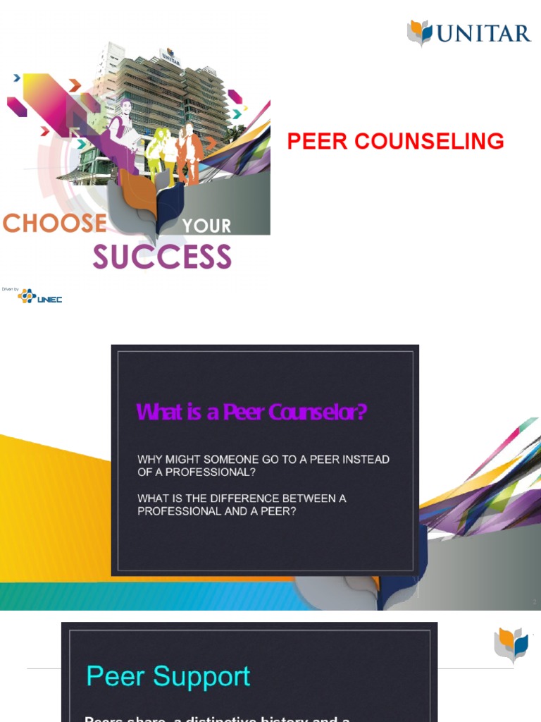 The Benefits of Peer Counseling An Introduction to Basic Principles