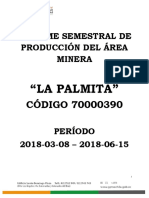Mina La Palmita Informe Produccion Primer Semestre 2018