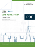 Lead Acid Battery: Assignment-4 Technical Report