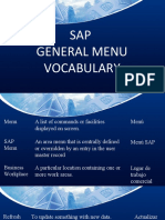 SAP General Menu Vocabulary