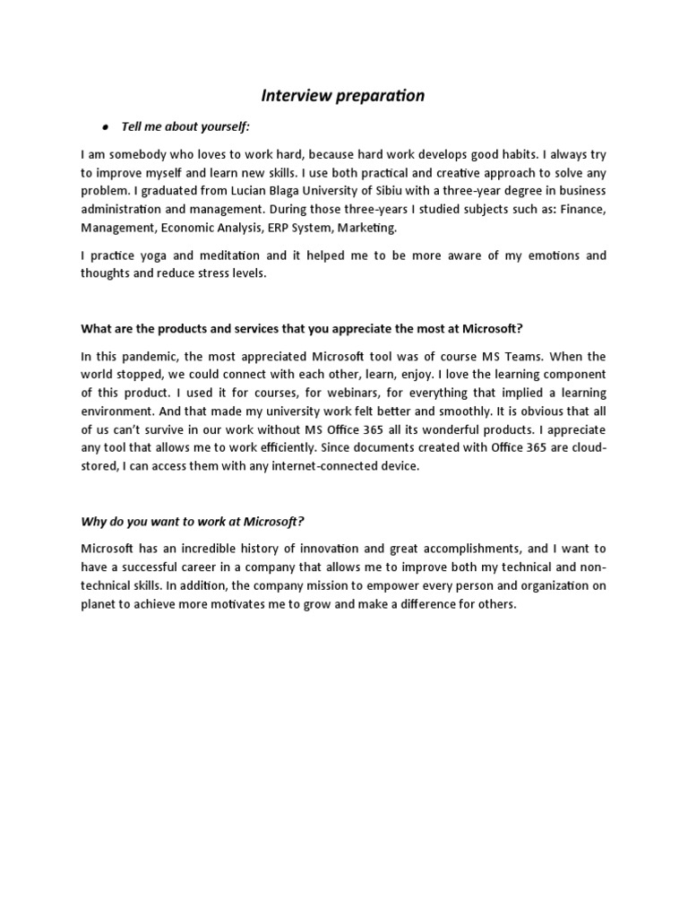 Microsoft Interview Preparation Guide | PDF | Business