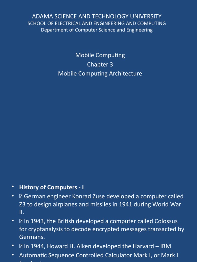 Mobile Computing Architecture | PDF | Computer Network | Web Service