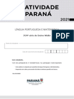 1a Atividade Parana 3 4 Série Ensino Medio 2021 11-08-21 FINAL
