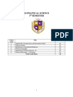 Bs Political Science 3 Semester: Course Codes Title Credit Hours