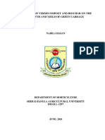 Efficacy of Vermicompost and Biochar On The Growth and Yield of Green Cabbage