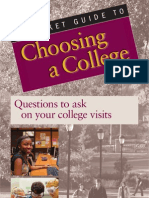 Choosin G A Coll Ege: Questions To Ask On Your College Visits