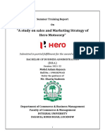 "A Study On Sales and Marketing Strategy of Hero Motocorp": Summer Training Report On