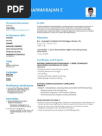 Pranav Dharmarajan E: Personal Information Profile