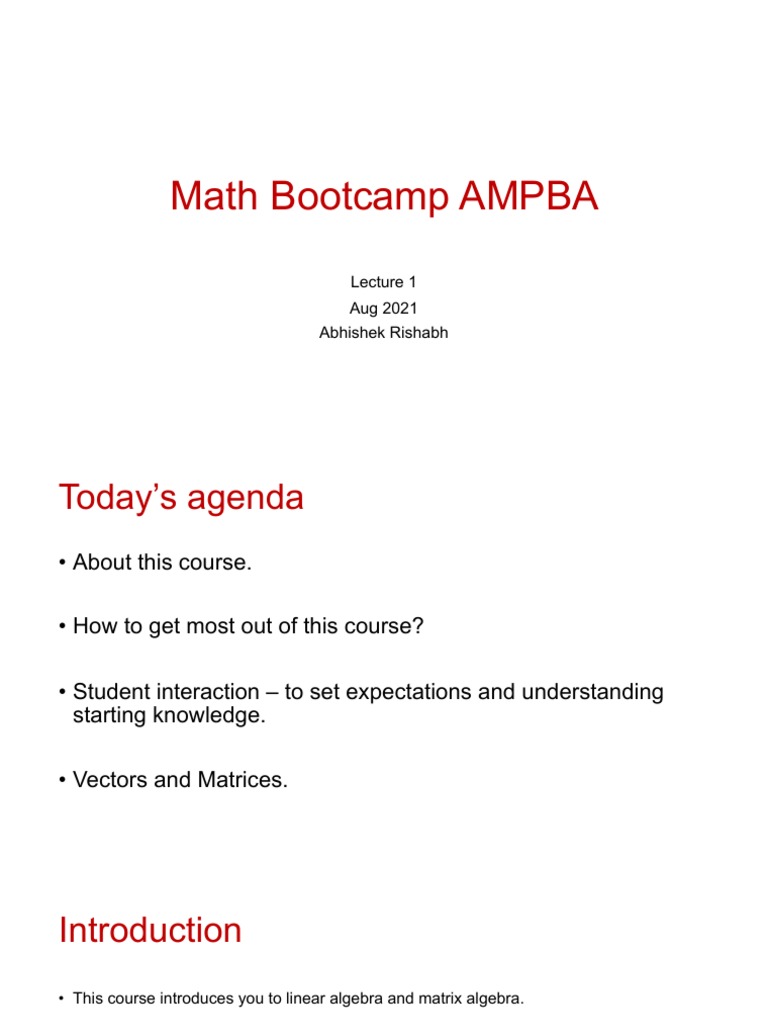 Linear Algebra Basics for Data Science | PDF | Eigenvalues And ...