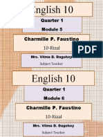 English 10: Charmille P. Faustino 10-Rizal