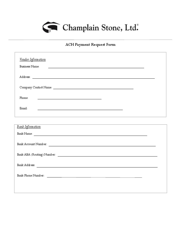 Requesting Electronic Payment: Completing an ACH Payment Request Form ...