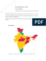 9 & 11 Combined: India SDG Index Score: Goal 4 Performance of States/UT's On SDG 4