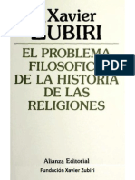 ZUBIRI, X., El Problema Filosofico de La Historia de Las Religiones
