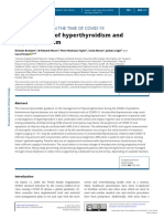 (1479683X - European Journal of Endocrinology) ENDOCRINOLOGY IN THE TIME OF COVID-19 - Management of Hyperthyroidism and Hypothyroidism