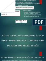 Técnicas de Conformado Plástico para Complementar La Producción de Joyas Por Micro Fusión - GRUPO D