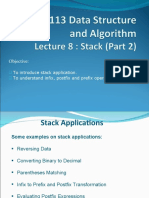 Objective:: To Introduce Stack Application. To Understand Infix, Postfix and Prefix Operations