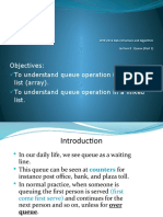 Objectives: To Understand Queue Operation in An Linear List (Array) - To Understand Queue Operation in A Linked List