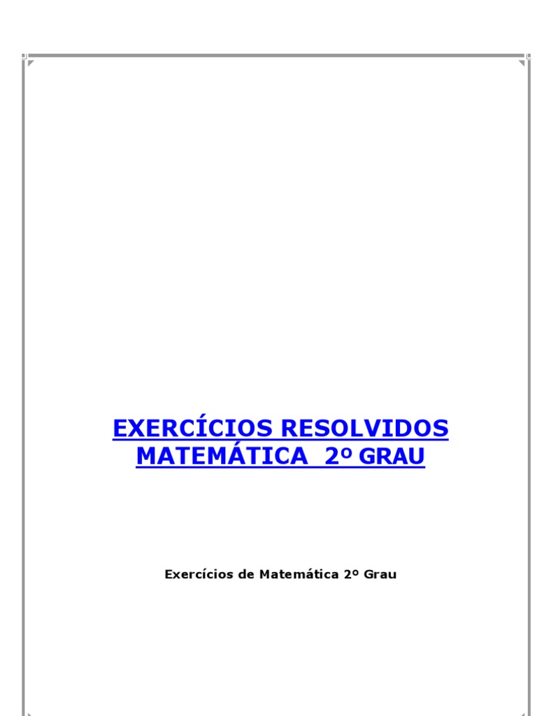 Exerccios de Frao Resolvidos | PDF | Equaes | Tempo